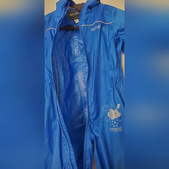 Blue Kids' Rain Suit Regatta Kids Puddle IIII Suit Oxford Blue 24-36 months - Picture 4 of 6